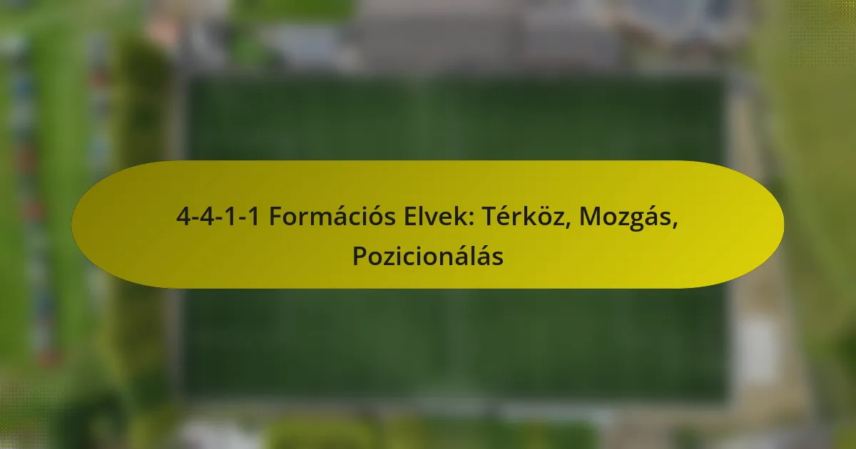 4-4-1-1 Formációs Elvek: Térköz, Mozgás, Pozicionálás