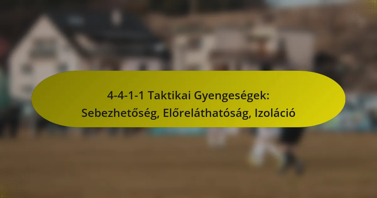 4-4-1-1 Taktikai Gyengeségek: Sebezhetőség, Előreláthatóság, Izoláció